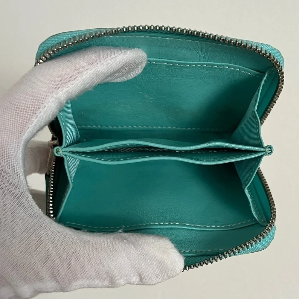 TIFFANY & Co. blue zip around wallet Italy